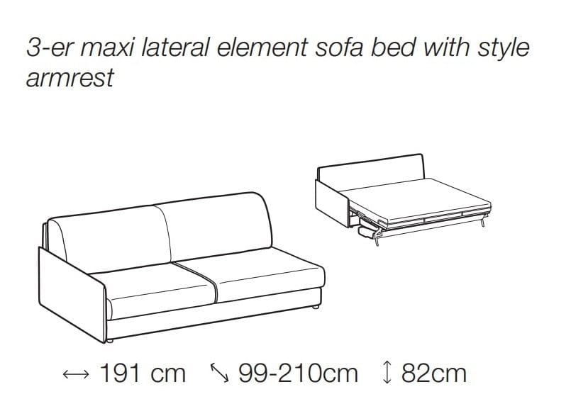 LeComfort Divano Angolare Letto a destro 4 posti Modire Grigio