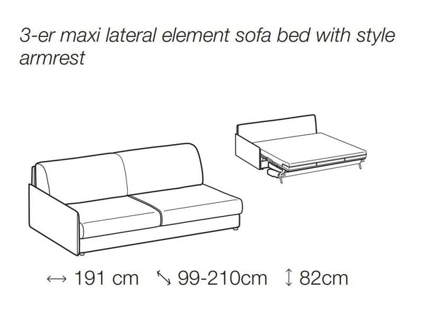 LeComfort Divano Angolare Letto a destro 4 posti Modire Grigio