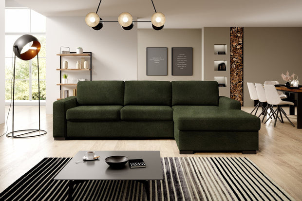 Wersal Divano Angolare Letto a destro 4 posti Vanilis Mini 140 Verde