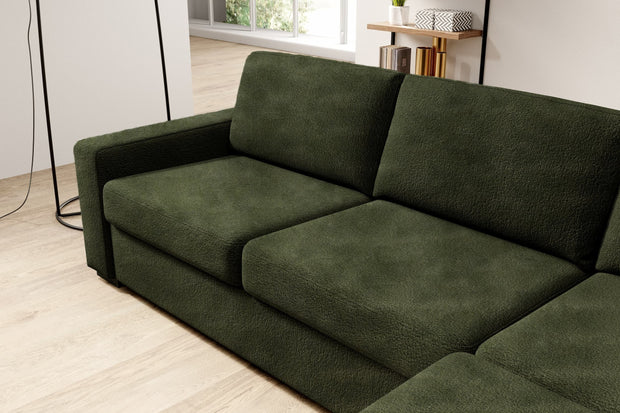 Wersal Divano Angolare Letto a destro 4 posti Vanilis Mini 140 Verde