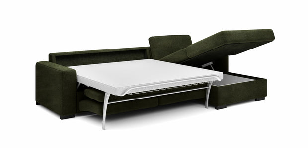 Wersal Divano Angolare Letto a destro 4 posti Vanilis Mini 140 Verde