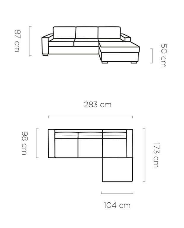 Wersal Divano Angolare Letto a destro 4 posti Vanilis Mini 140 Verde