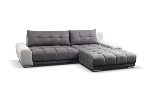 Divano Angolare Letto a destro 4 posti Wavenis Grigio