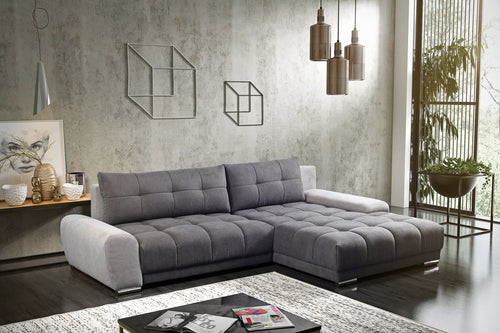 Divano Angolare Letto a destro 4 posti Wavenis Grigio (1)