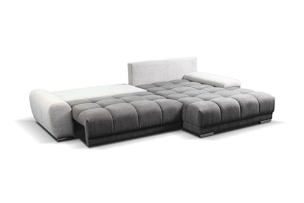 Divano Angolare Letto a destro 4 posti Wavenis Grigio (3)
