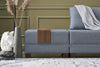 Asir Divano Angolare Letto a destro 5 posti in tessuto Fly Blu
