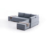 Asir Divano Angolare Letto a destro 5 posti in tessuto Fly Blu