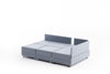 Asir Divano Angolare Letto a destro 5 posti in tessuto Fly Blu
