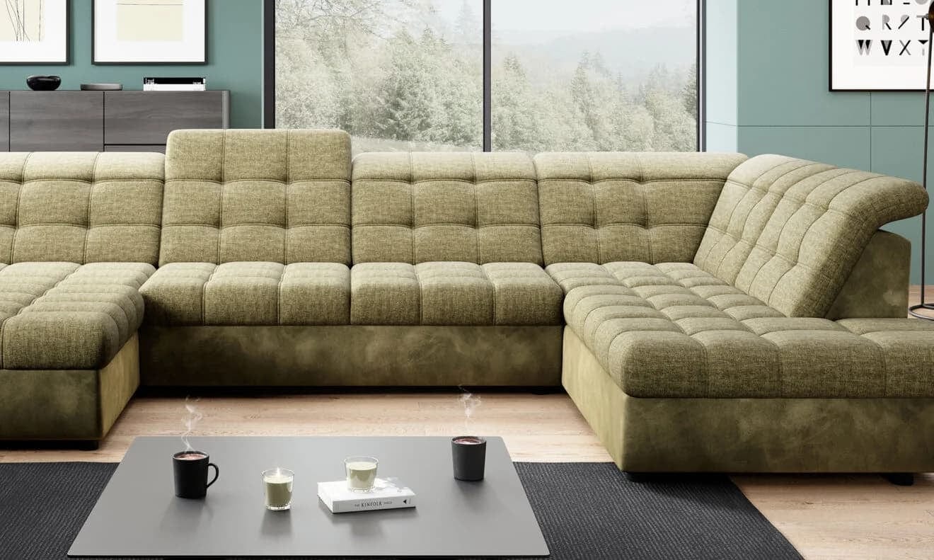 Wersal Divano Angolare Letto a destro 5 posti Infamy XL R1 Verde