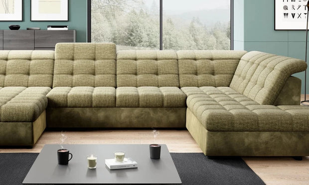 Wersal Divano Angolare Letto a destro 5 posti Infamy XL R1 Verde