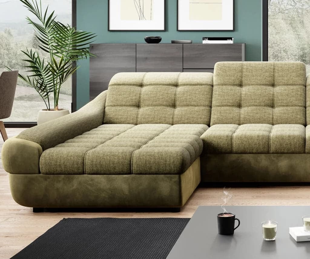 Wersal Divano Angolare Letto a destro 5 posti Infamy XL R1 Verde