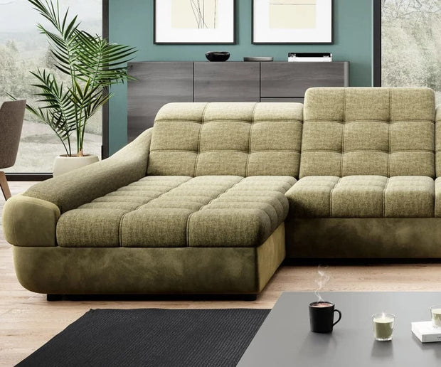 Wersal Divano Angolare Letto a destro 5 posti Infamy XL R1 Verde