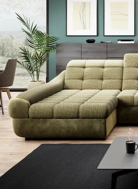 Wersal Divano Angolare Letto a destro 5 posti Infamy XL R1 Verde