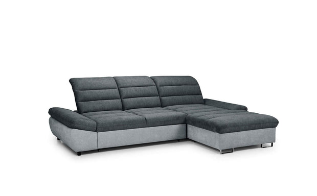 Divano Angolare Letto a destro 6 posti Romisa Media Grigio (3)