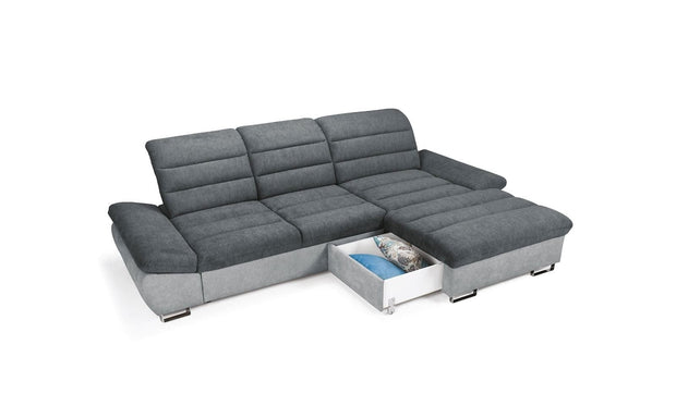 Divano Angolare Letto a destro 6 posti Romisa Media Grigio (4)