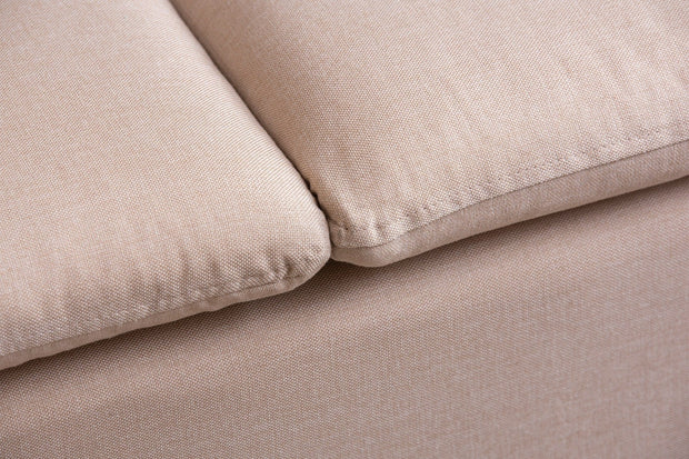 Asir Divano Angolare Letto a sinistro 2 posti in tessuto Lungo Crema