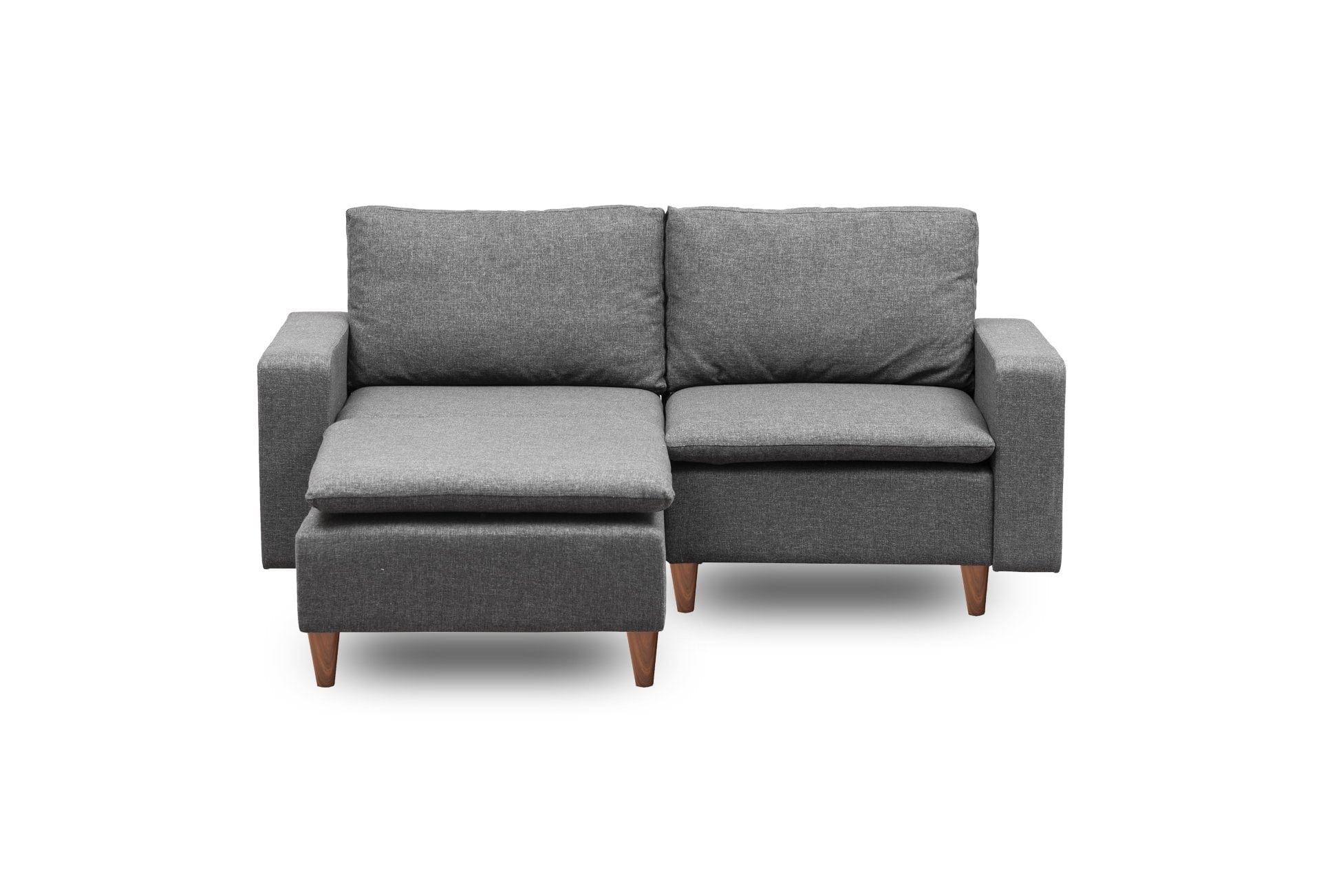 Asir Divano Angolare Letto a sinistro 2 posti in tessuto Lungo Mini Grigio