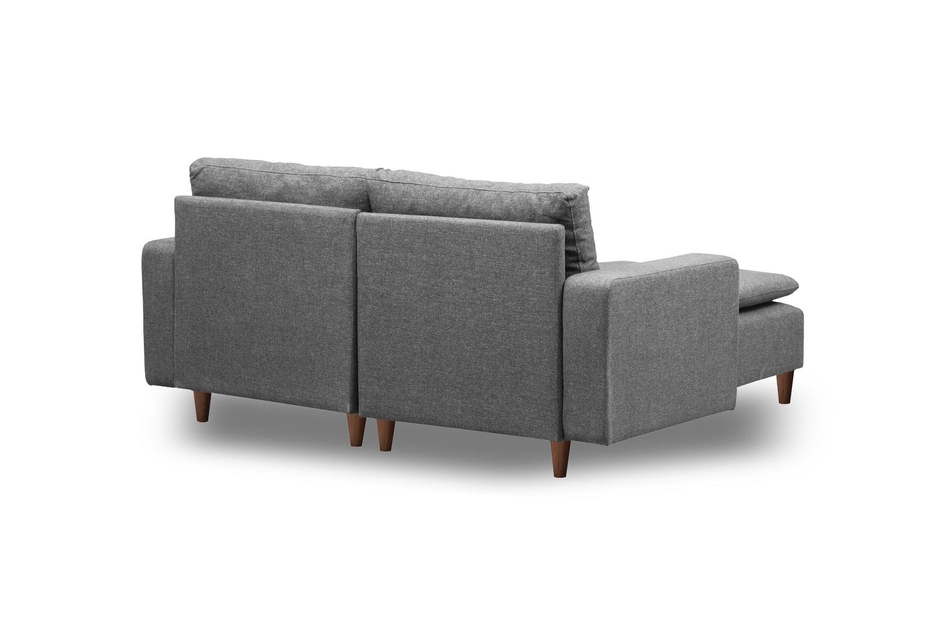 Asir Divano Angolare Letto a sinistro 2 posti in tessuto Lungo Mini Grigio