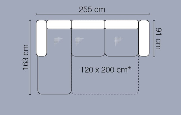 Divano Angolare Letto a sinistro 3 posti Chance Piccola Grigio (5)