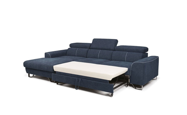 Divano Angolare Letto a sinistro 3 posti in tessuto Astino Piccola Blu (4)