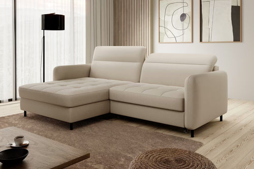 Eltap Divano Angolare Letto a sinistro 3 posti, in tessuto Gomez Plus Beige