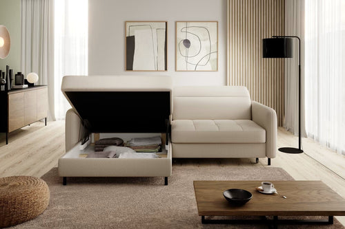 Eltap Divano Angolare Letto a sinistro 3 posti, in tessuto Gomez Plus Beige
