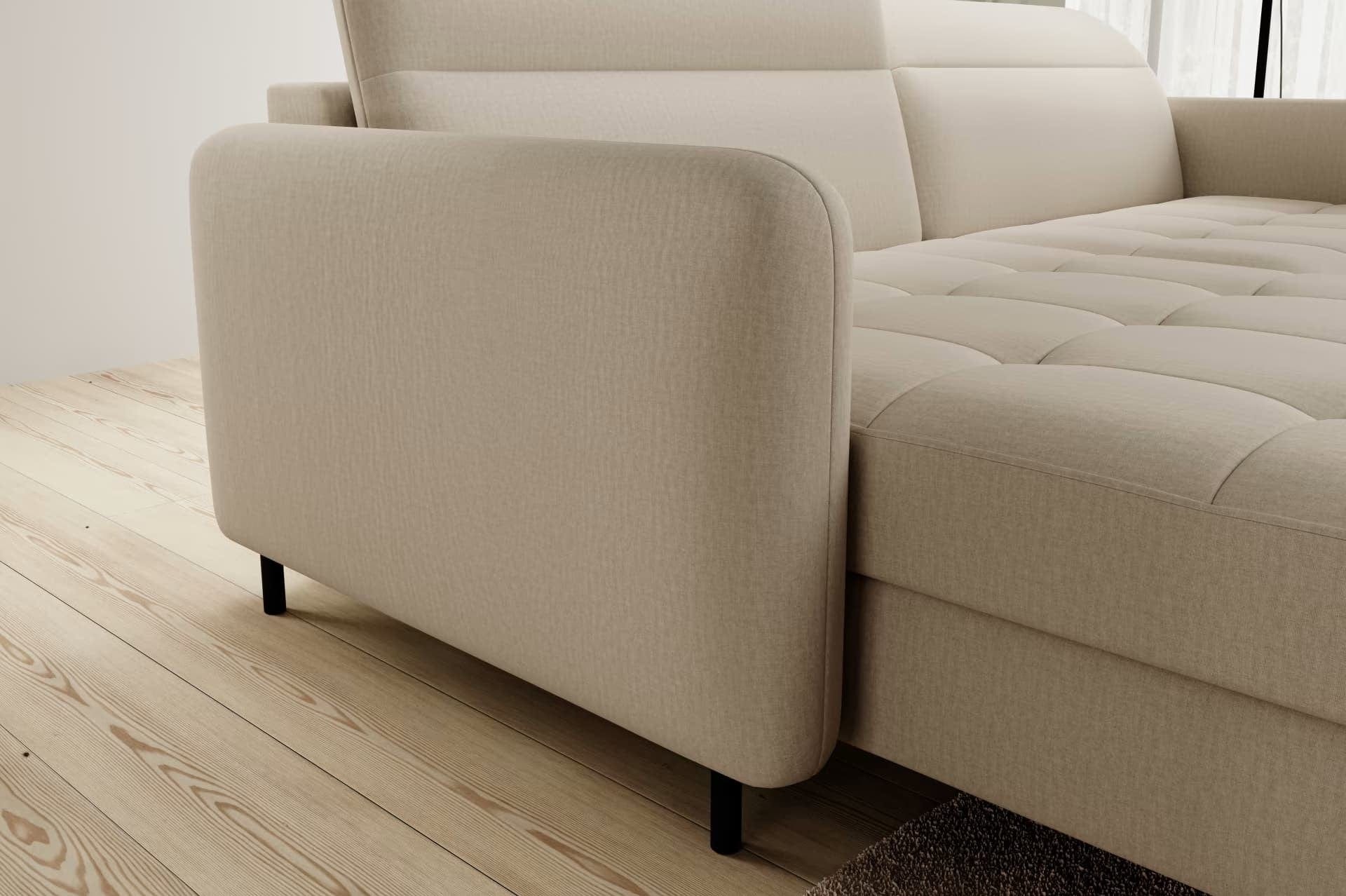 Eltap Divano Angolare Letto a sinistro 3 posti, in tessuto Gomez Plus Beige