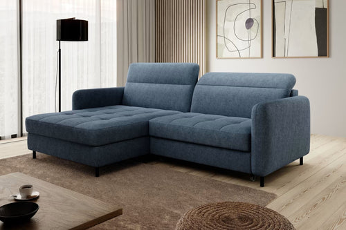 Eltap Divano Angolare Letto a sinistro 3 posti, in tessuto Gomez Plus Blu