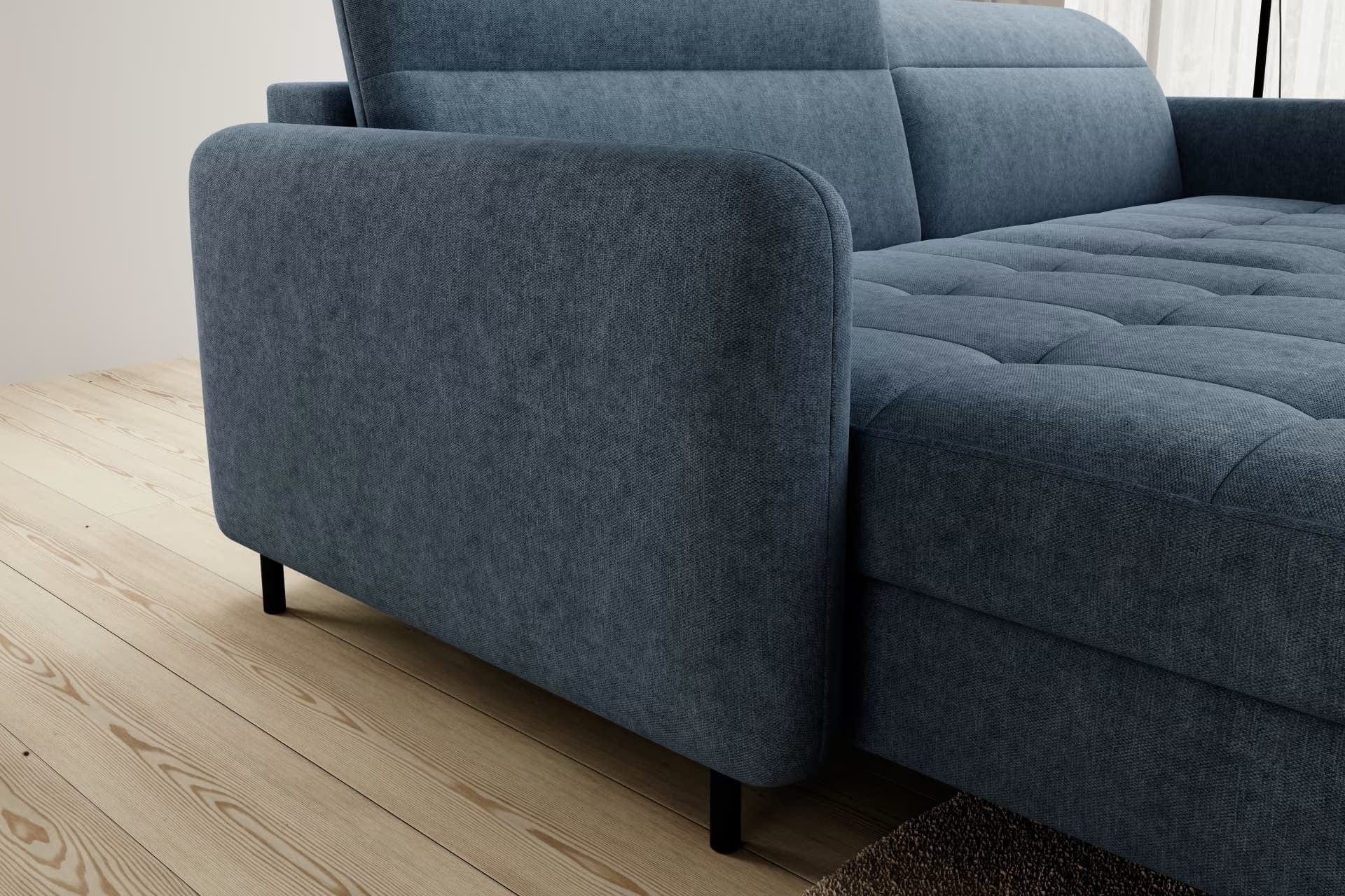 Eltap Divano Angolare Letto a sinistro 3 posti, in tessuto Gomez Plus Blu