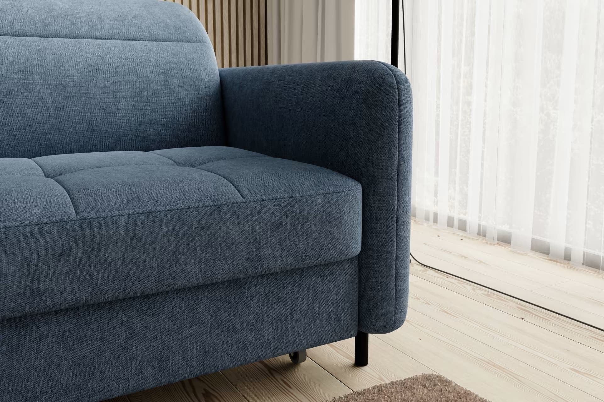 Eltap Divano Angolare Letto a sinistro 3 posti, in tessuto Gomez Plus Blu