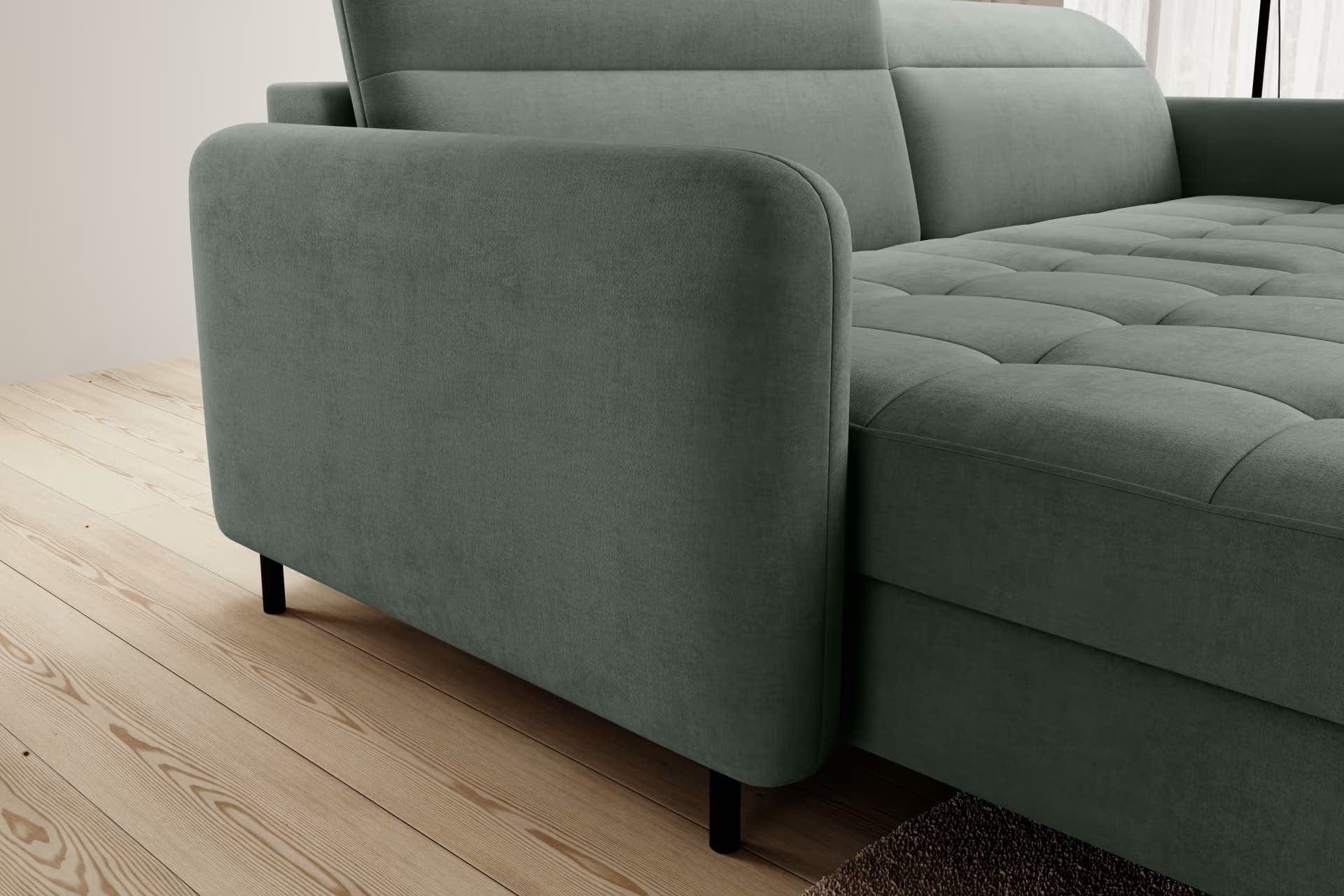 Eltap Divano Angolare Letto a sinistro 3 posti, in tessuto Gomez Plus Verde