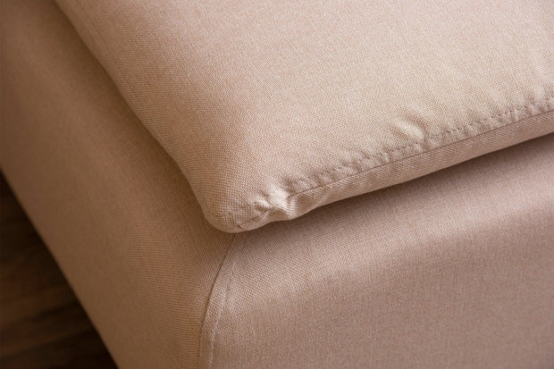 Asir Divano Angolare Letto a sinistro 3 posti in tessuto Lungo Mini Crema