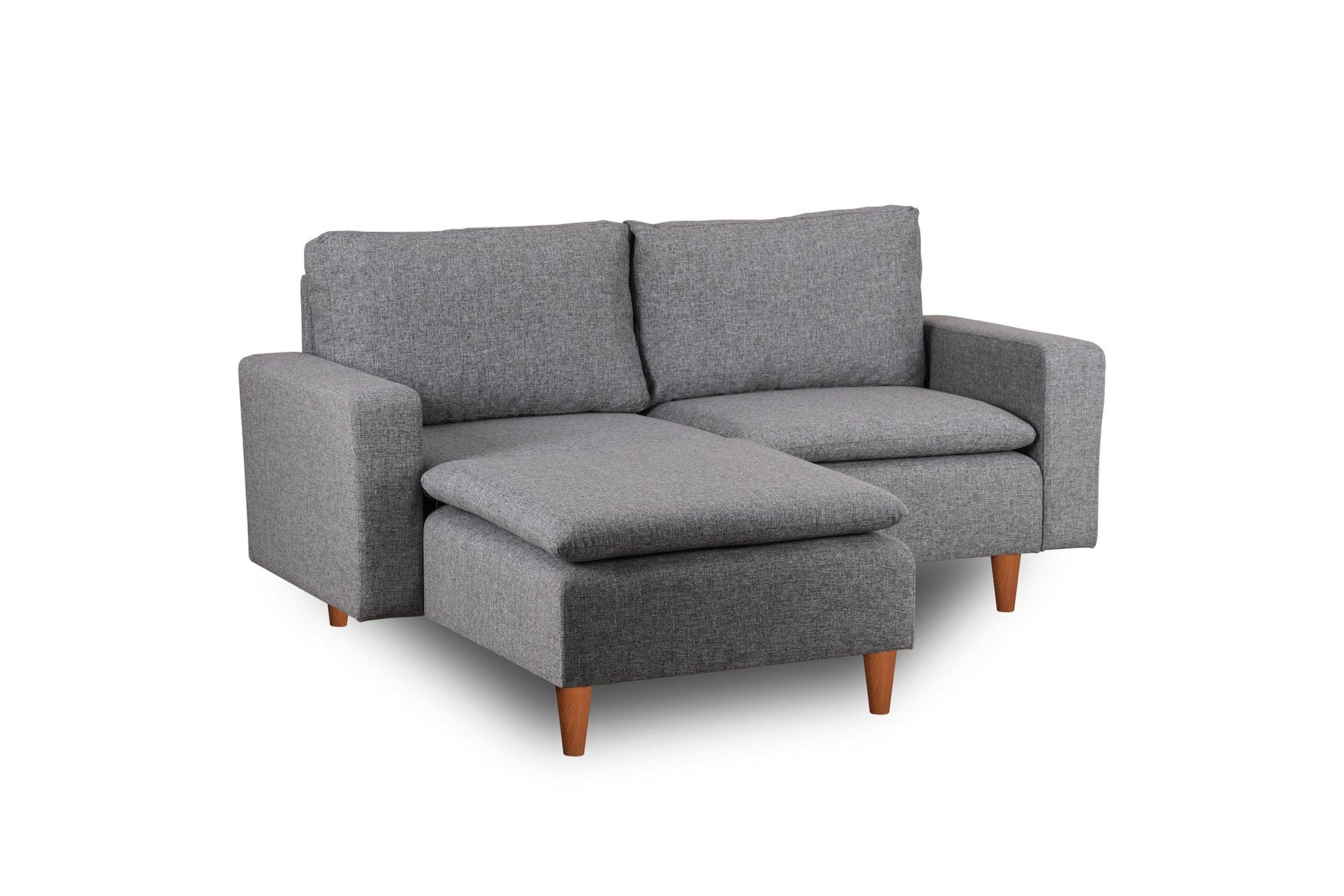 Asir Divano Angolare Letto a sinistro 3 posti in tessuto Lungo Mini Grigio