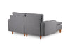 Asir Divano Angolare Letto a sinistro 3 posti in tessuto Lungo Mini Grigio
