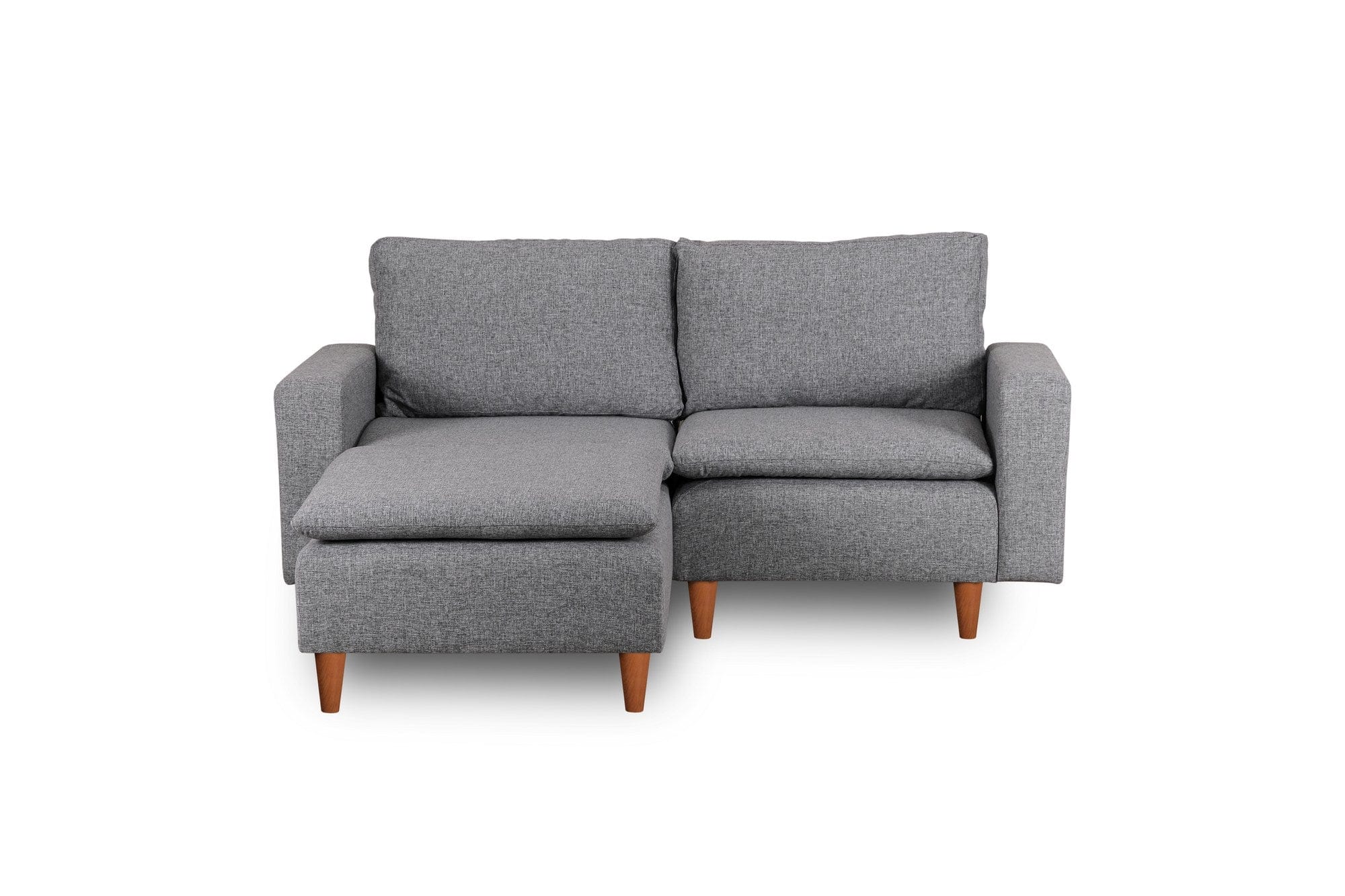 Asir Divano Angolare Letto a sinistro 3 posti in tessuto Lungo Mini Grigio
