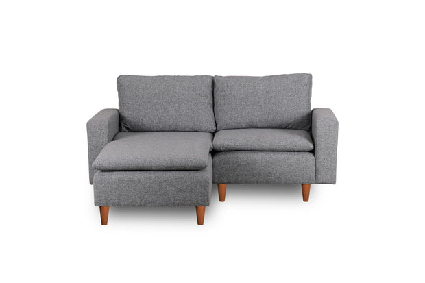 Asir Divano Angolare Letto a sinistro 3 posti in tessuto Lungo Mini Grigio