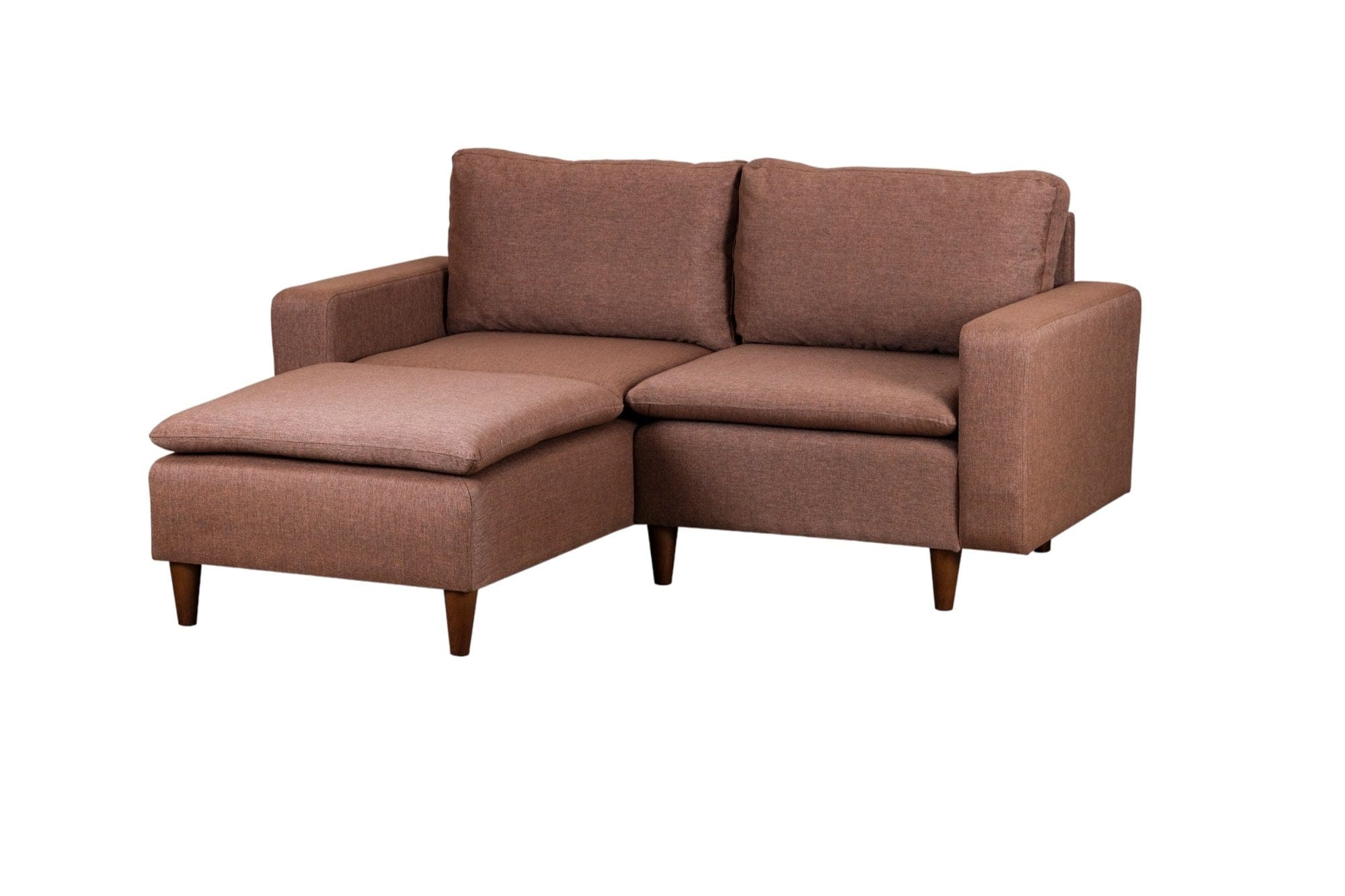 Asir Divano Angolare Letto a sinistro 3 posti in tessuto Lungo Mini Marrone