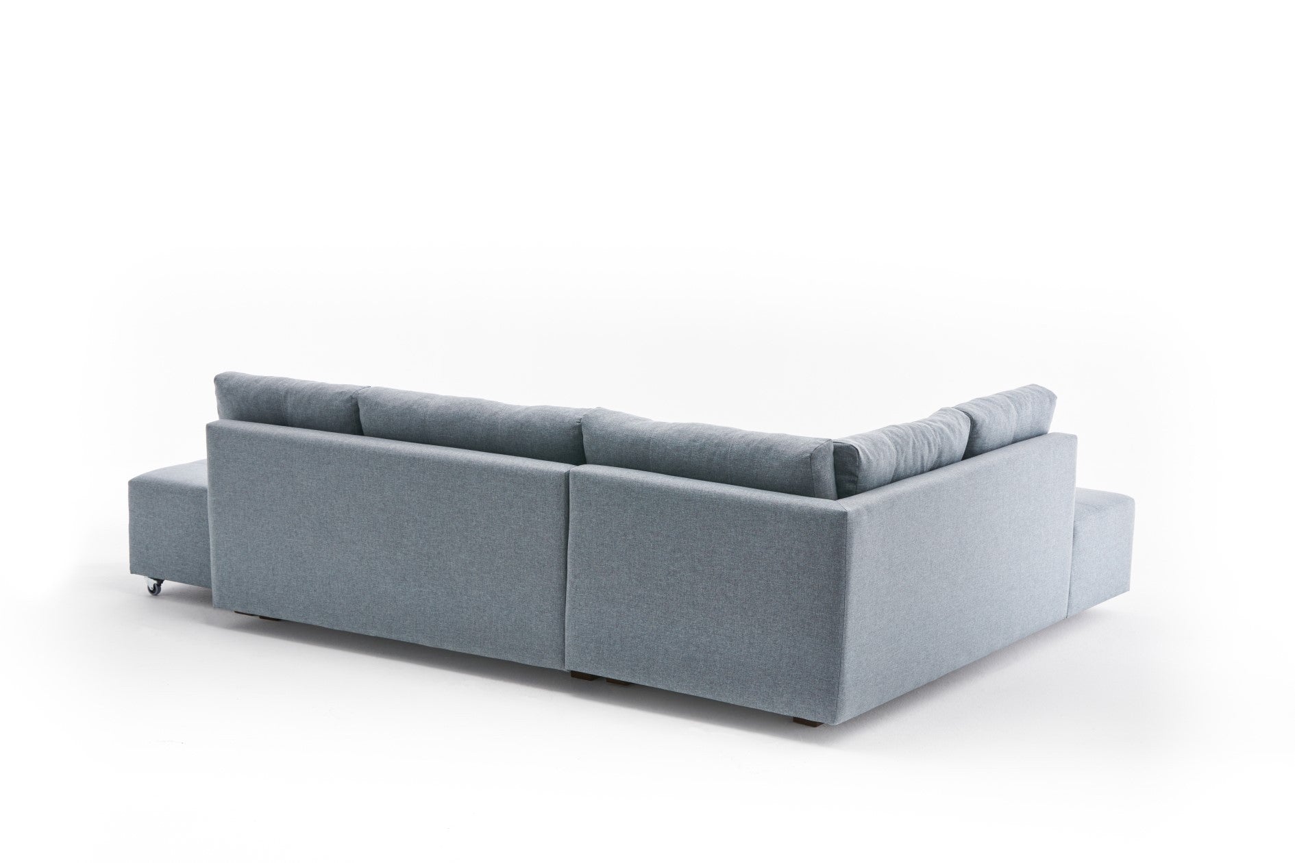 Asir Divano Angolare Letto a sinistro 3 posti in tessuto Manama Blu