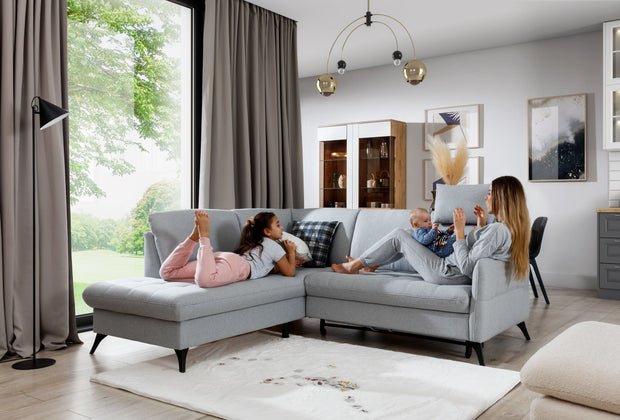 Divano Angolare Letto a sinistro 3 posti Luks L Grigio (5)