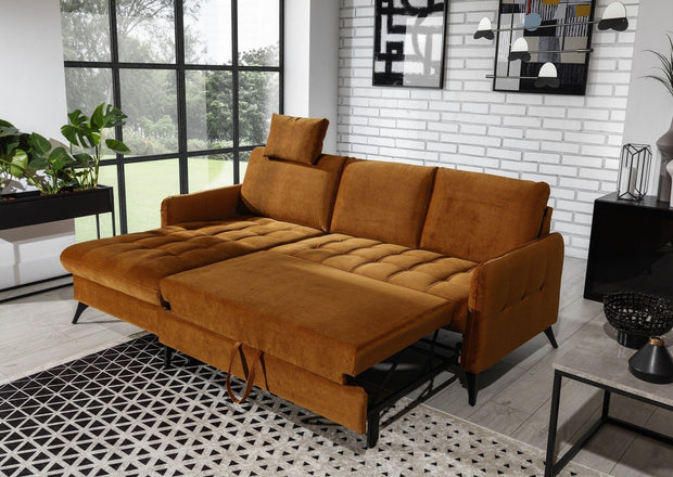Divano Angolare Letto a sinistro 3 posti Luks Piccola Ruggine (1)
