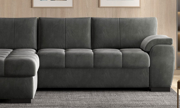 Wersal Divano Angolare Letto a sinistro 3 posti Tokito Grigio