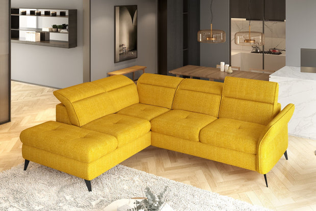 Wersal Divano Angolare Letto a sinistro 4 posti Apulum Giallo