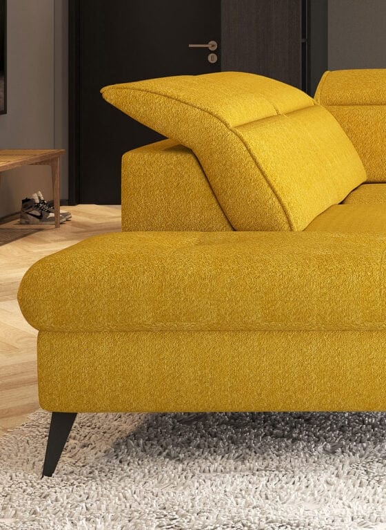 Wersal Divano Angolare Letto a sinistro 4 posti Apulum Giallo