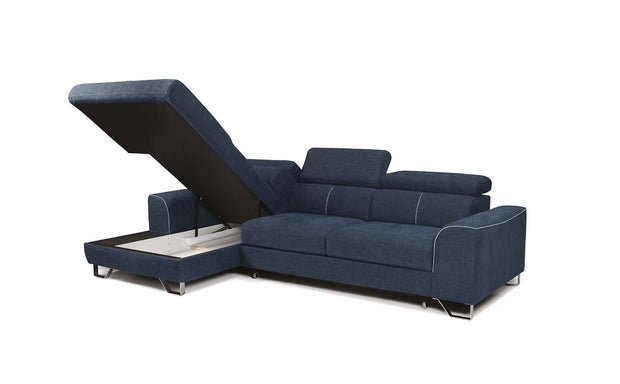 Divano Angolare Letto a sinistro 4 posti Astino Piccola Blu (4)