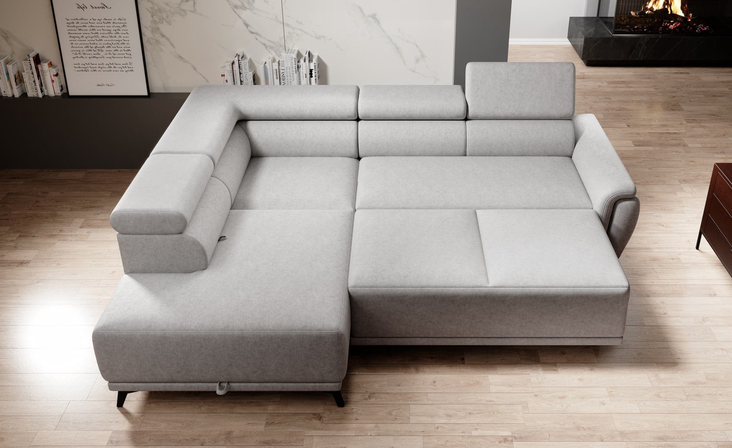 Wersal Divano Angolare Letto a sinistro 4 posti Atlantida Grigio