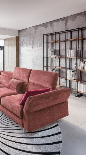 LeComfort Divano Angolare Letto a sinistro 4 posti Auroris Borgogna