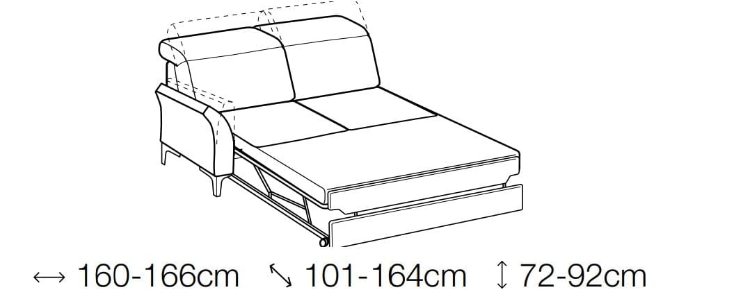 LeComfort Divano Angolare Letto a sinistro 4 posti Auroris Borgogna