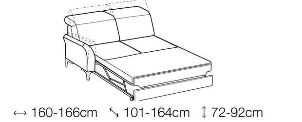 LeComfort Divano Angolare Letto a sinistro 4 posti Auroris Borgogna