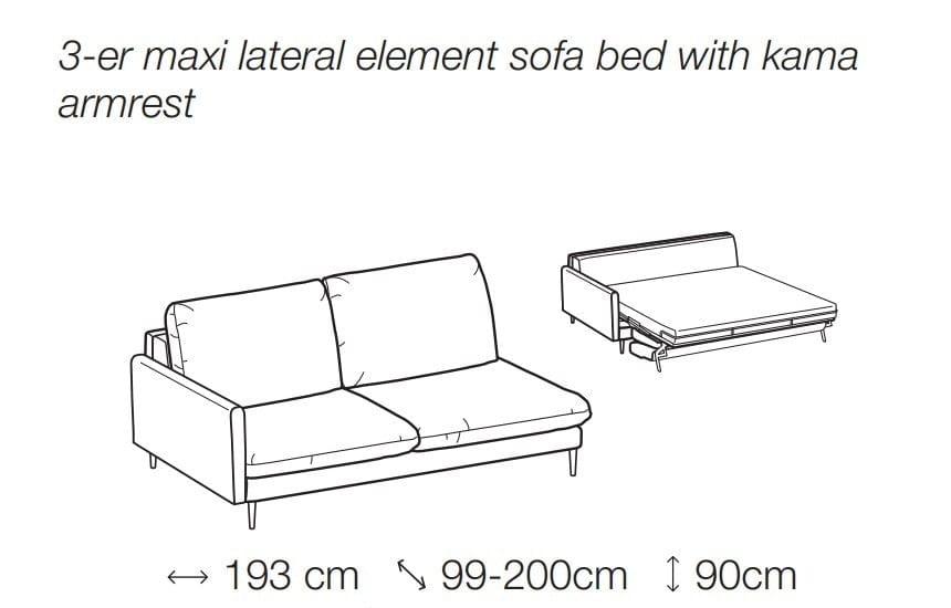LeComfort Divano Angolare Letto a sinistro 4 posti BalitosGrande Grigio