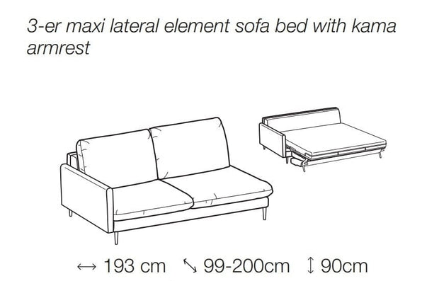 LeComfort Divano Angolare Letto a sinistro 4 posti BalitosGrande Grigio